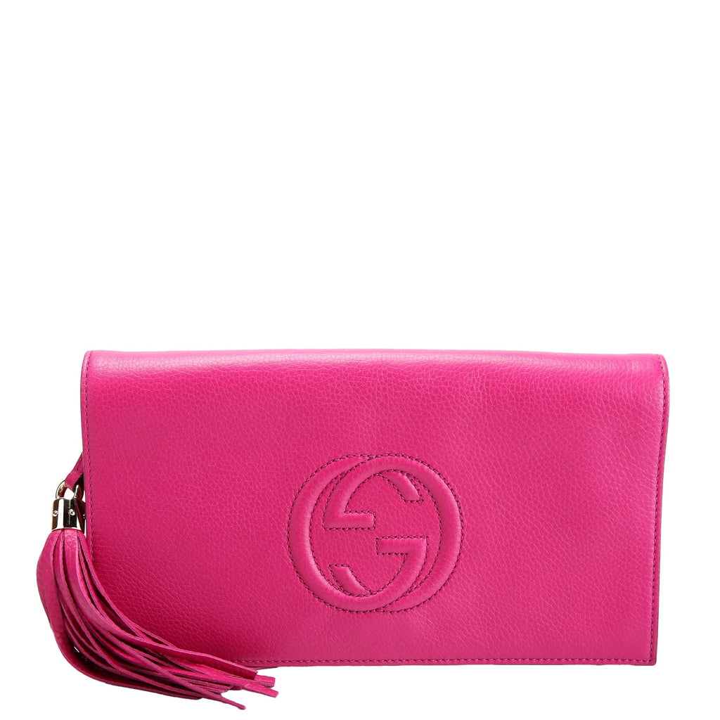 Gucci 336753 Soho Leather Clutch Pink