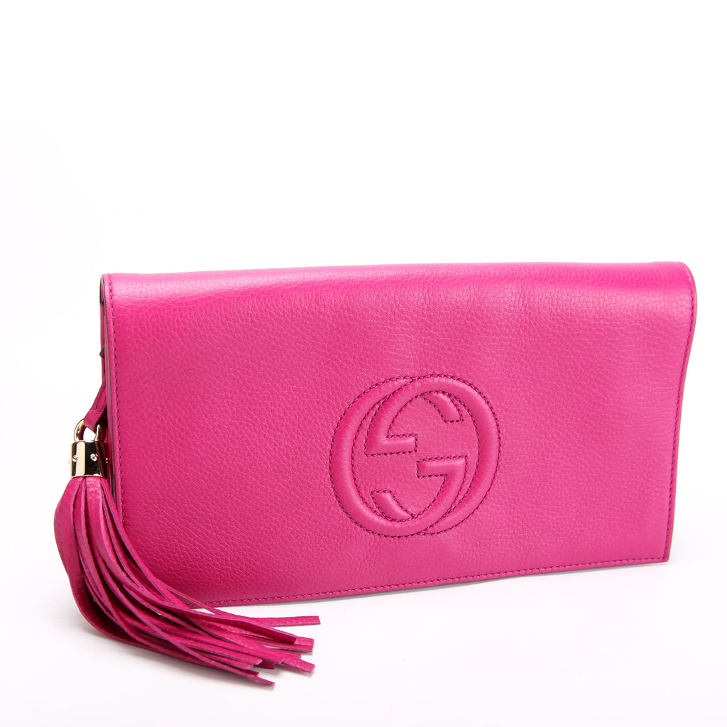Gucci 336753 Soho Leather Clutch Pink