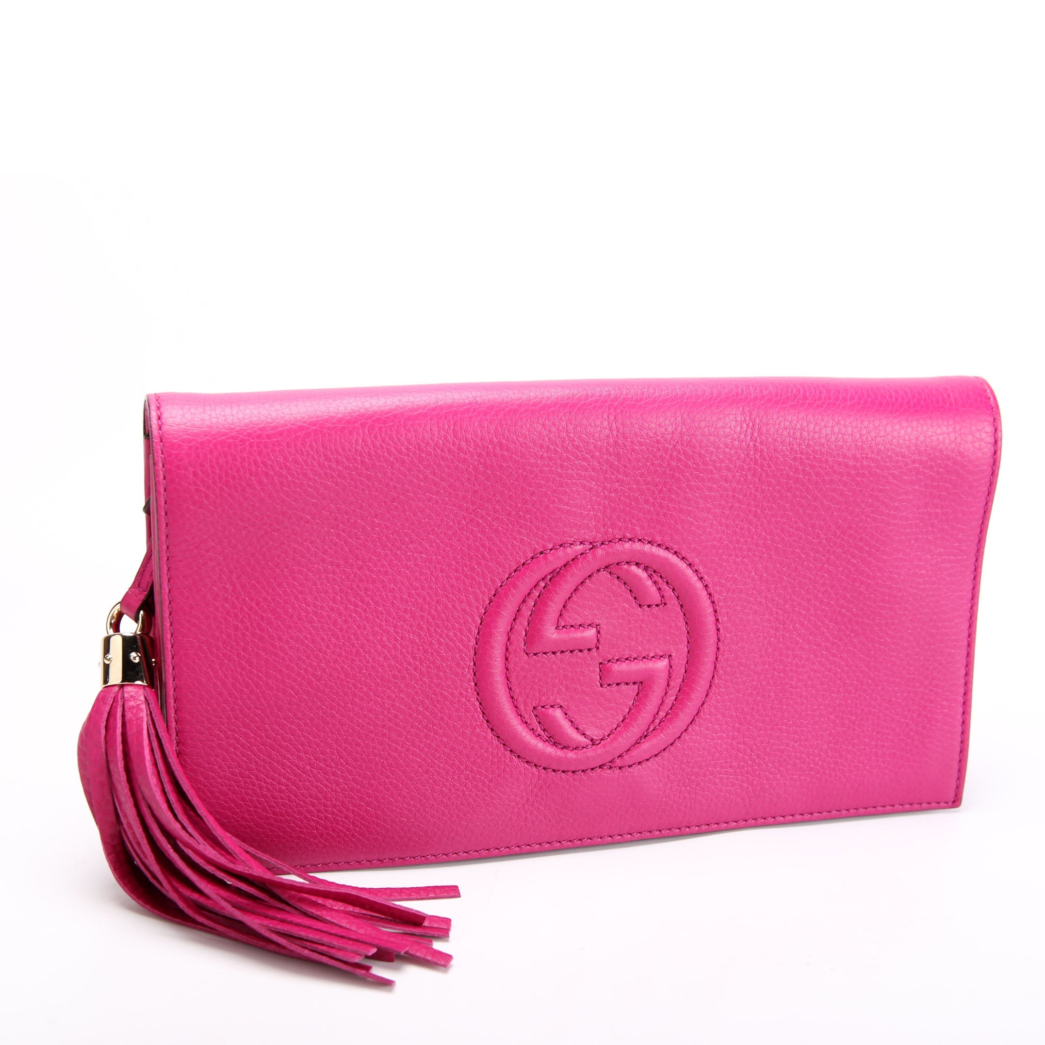 Gucci 336753 Soho Leather Clutch Pink