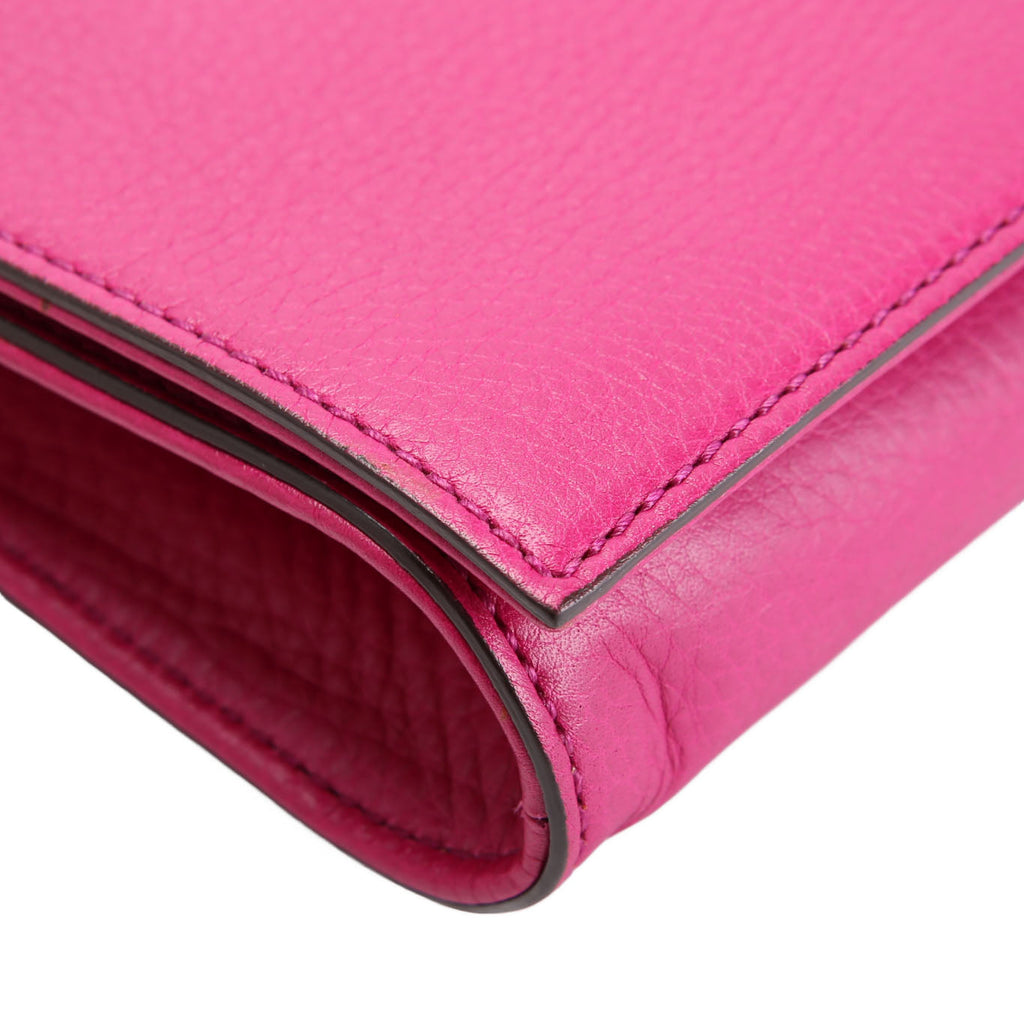 Gucci 336753 Soho Leather Clutch Pink