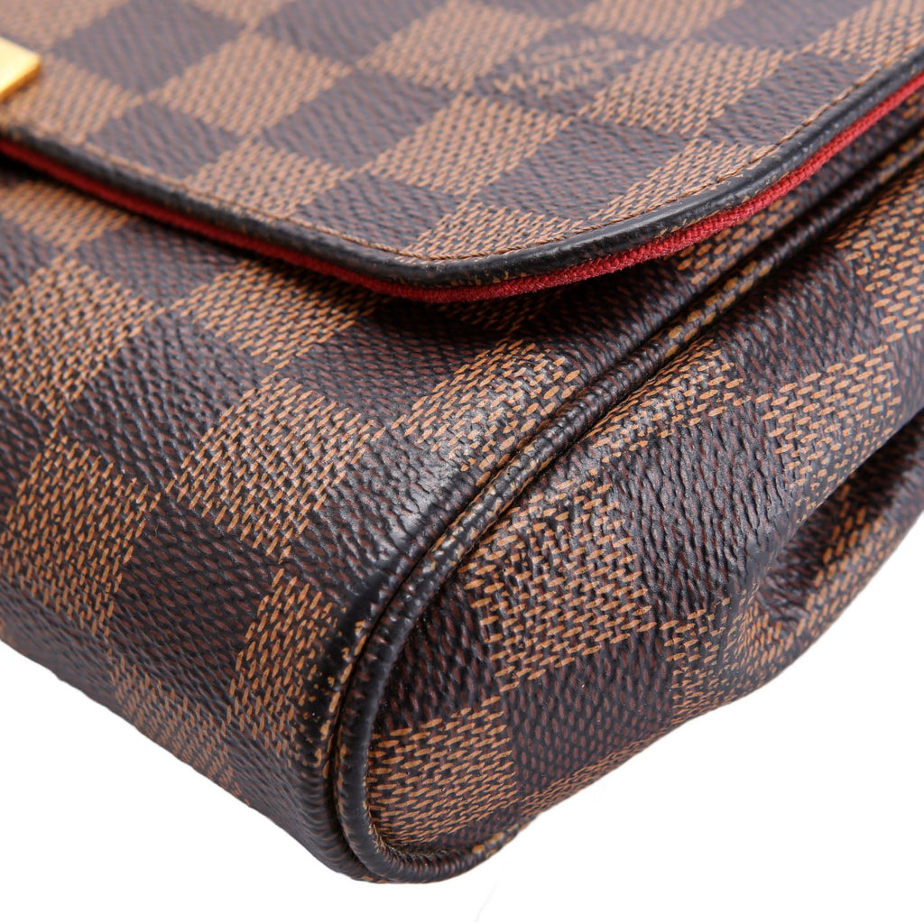 Favorite MM Damier Ebene Brown/Red