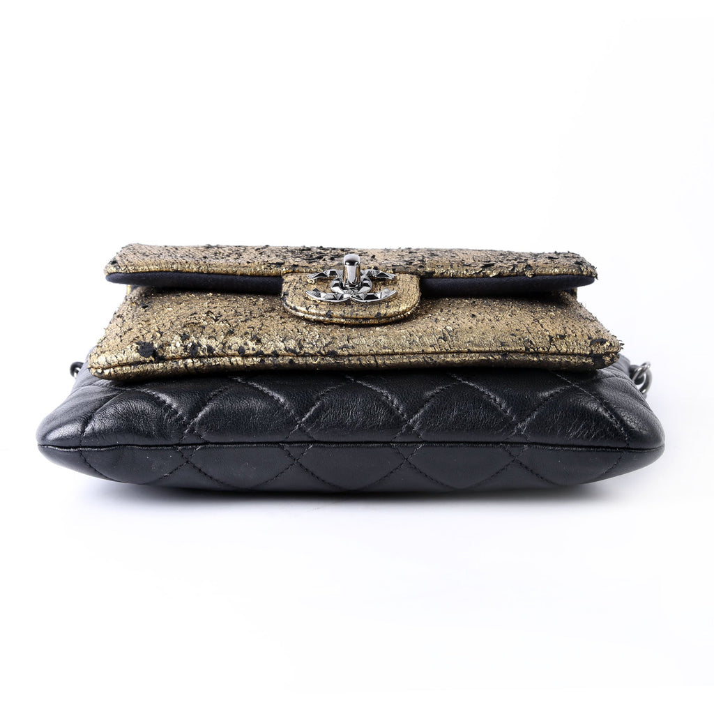 Mineral Nights Clutch With Chain 17M Black/Gold