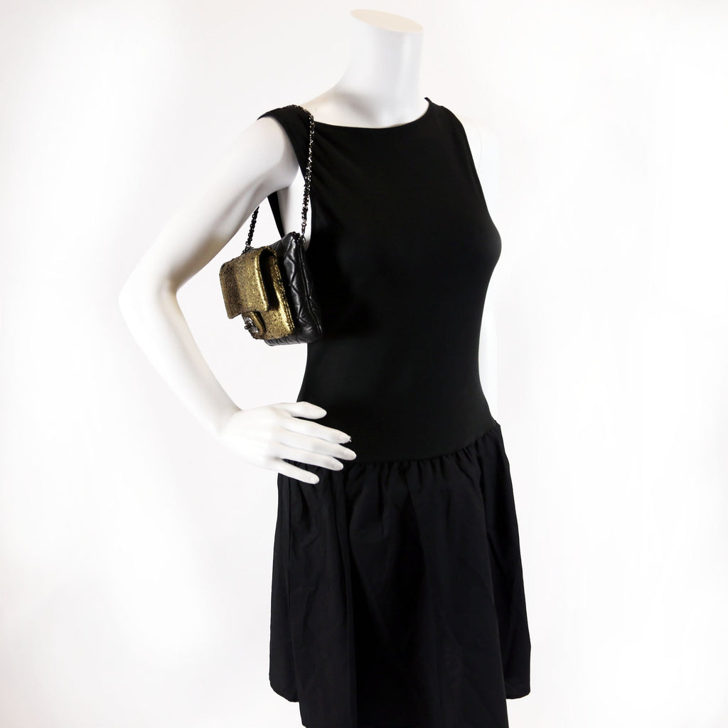 Mineral Nights Clutch With Chain 17M Black/Gold