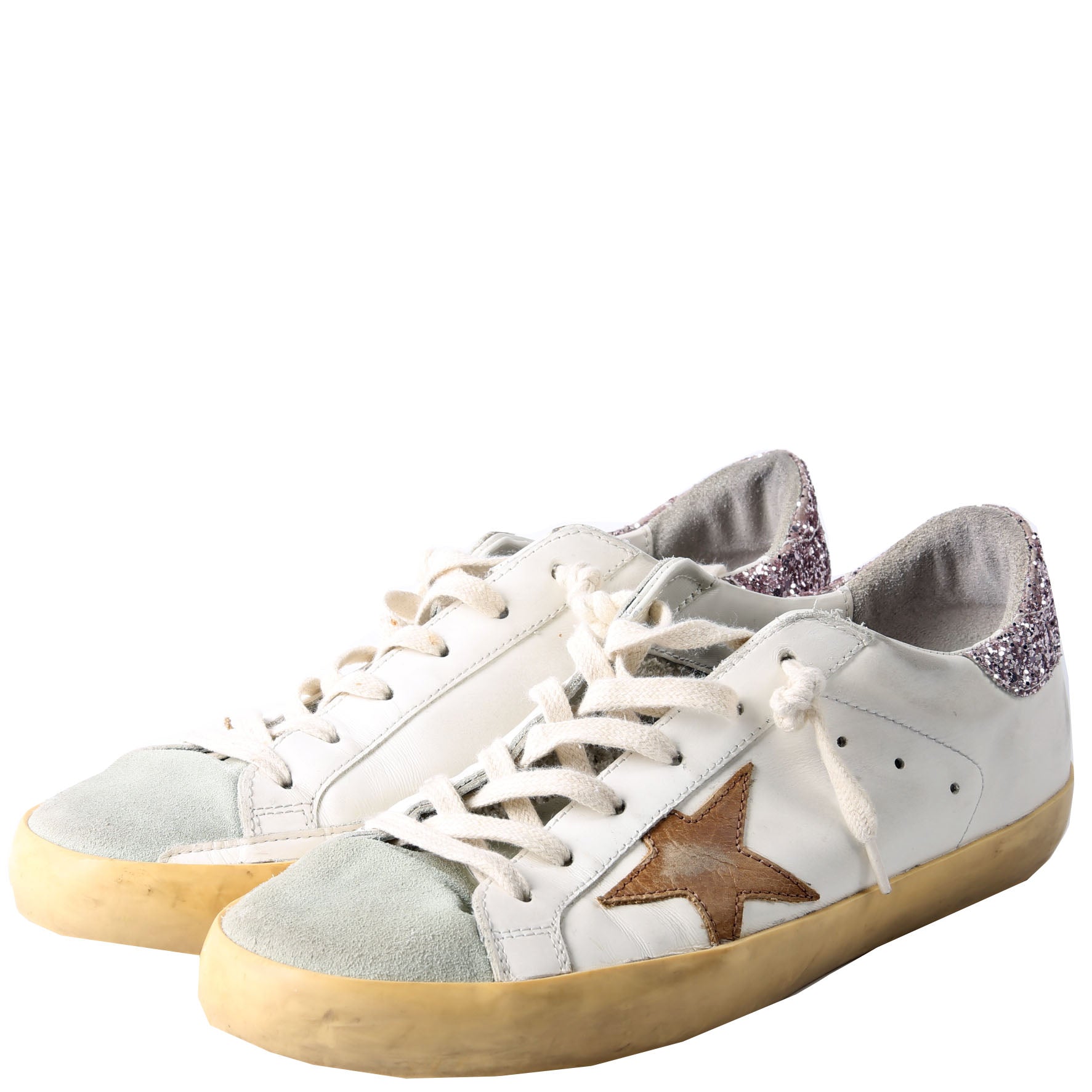 Superstar Sneakers Size 40 White/Brown/Glitter