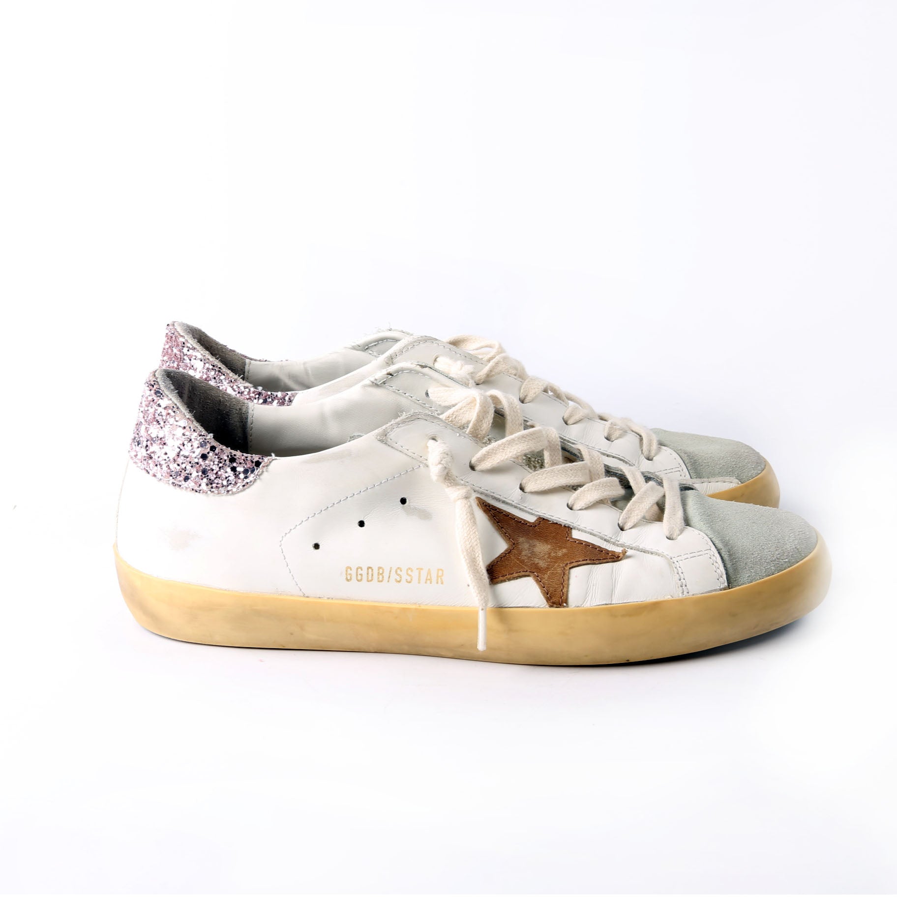 Superstar Sneakers Size 40 White/Brown/Glitter