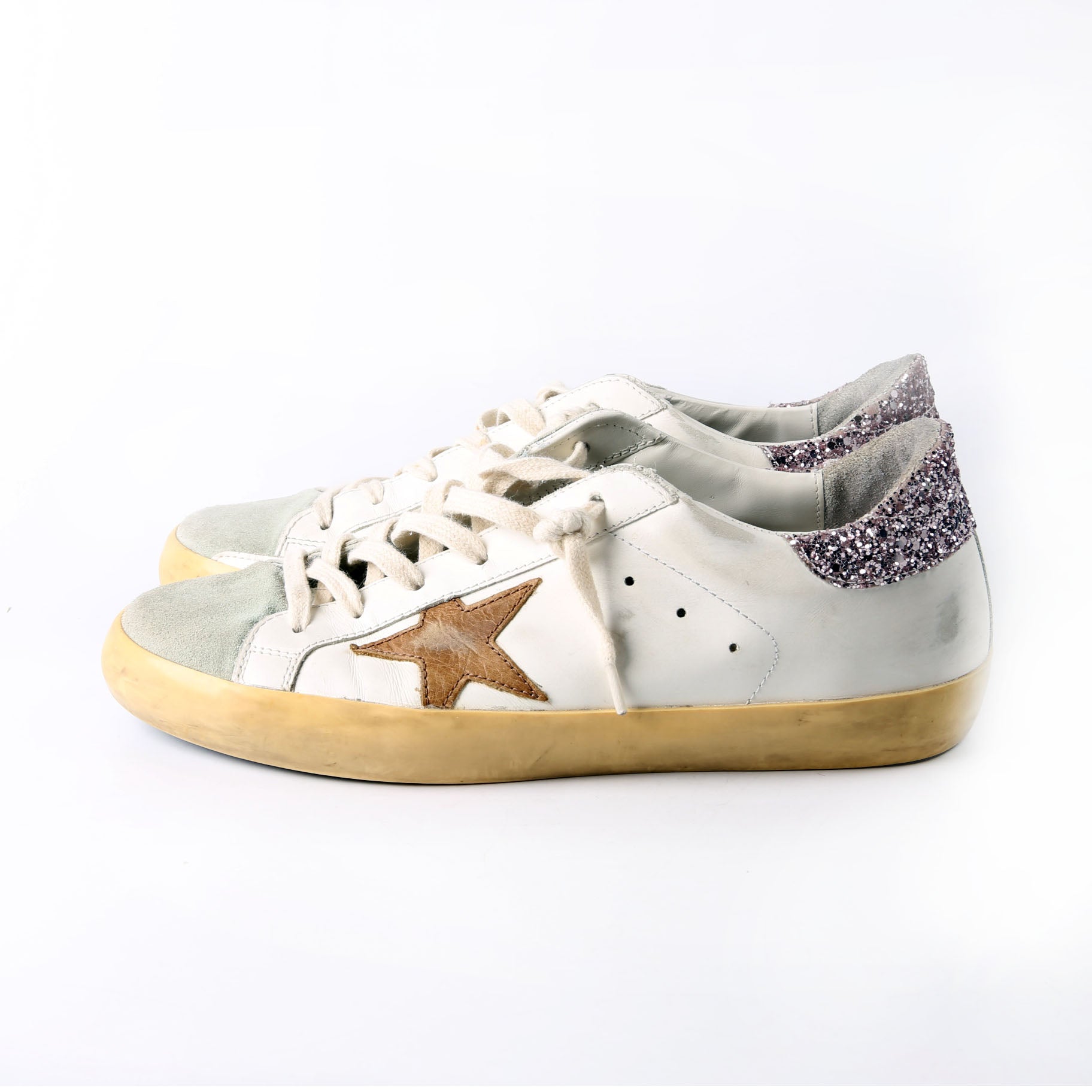 Superstar Sneakers Size 40 White/Brown/Glitter