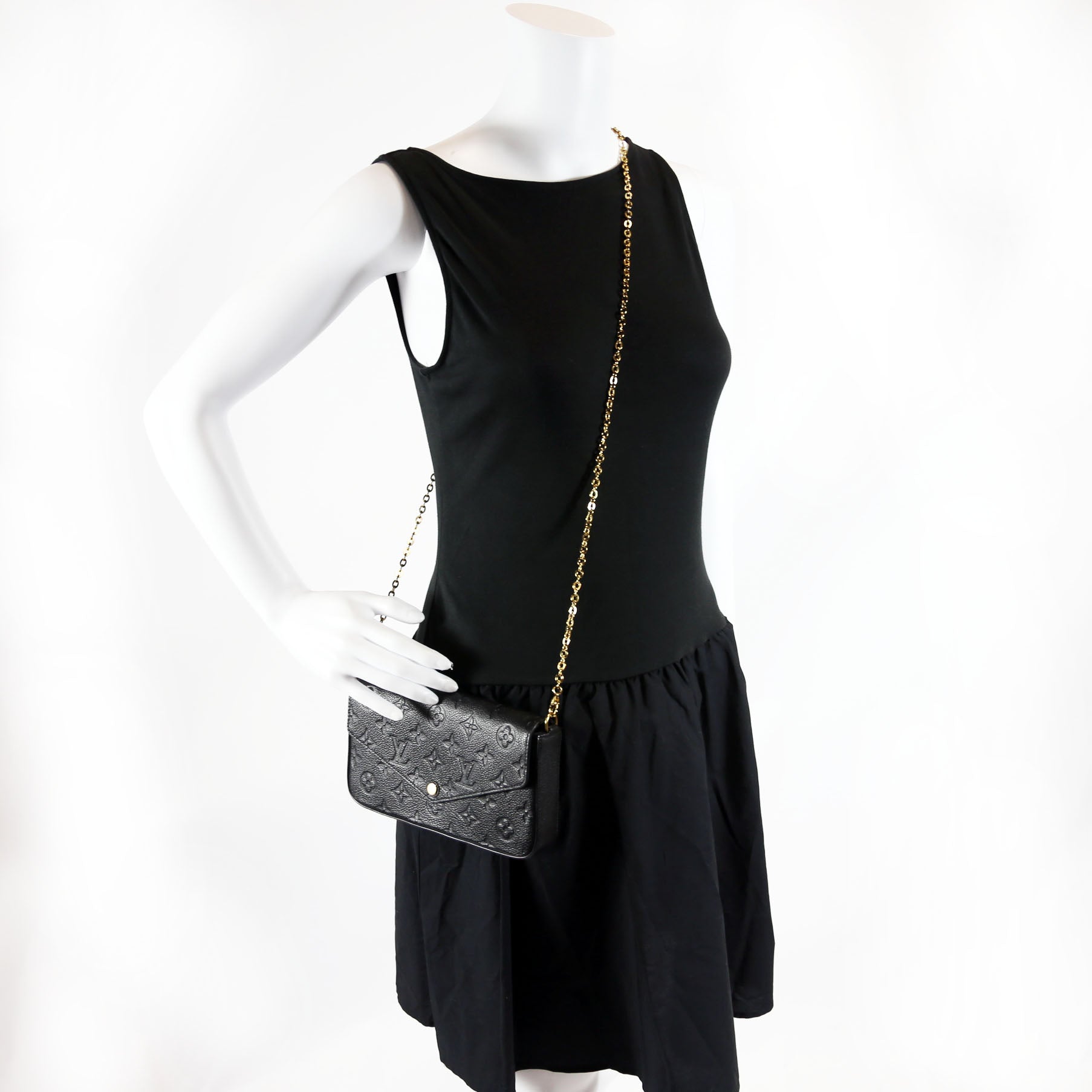 Pochette Felicie Empreinte Black