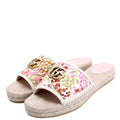 Gucci Marmont Floral Espadrille Slides Size 39.5 Multicolor/Beige