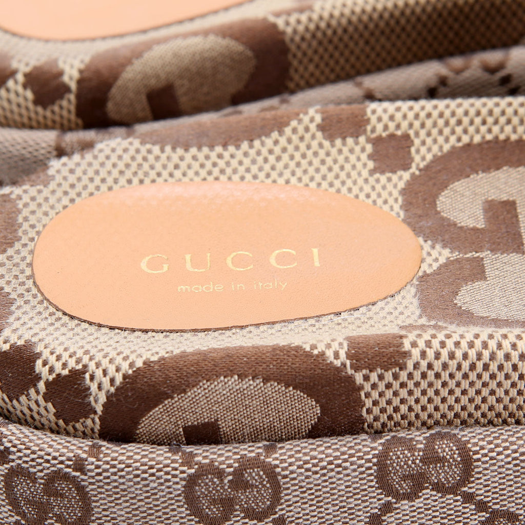 Gucci GG Maxi Canvas Platform Slides Size 39 Brown/Beige