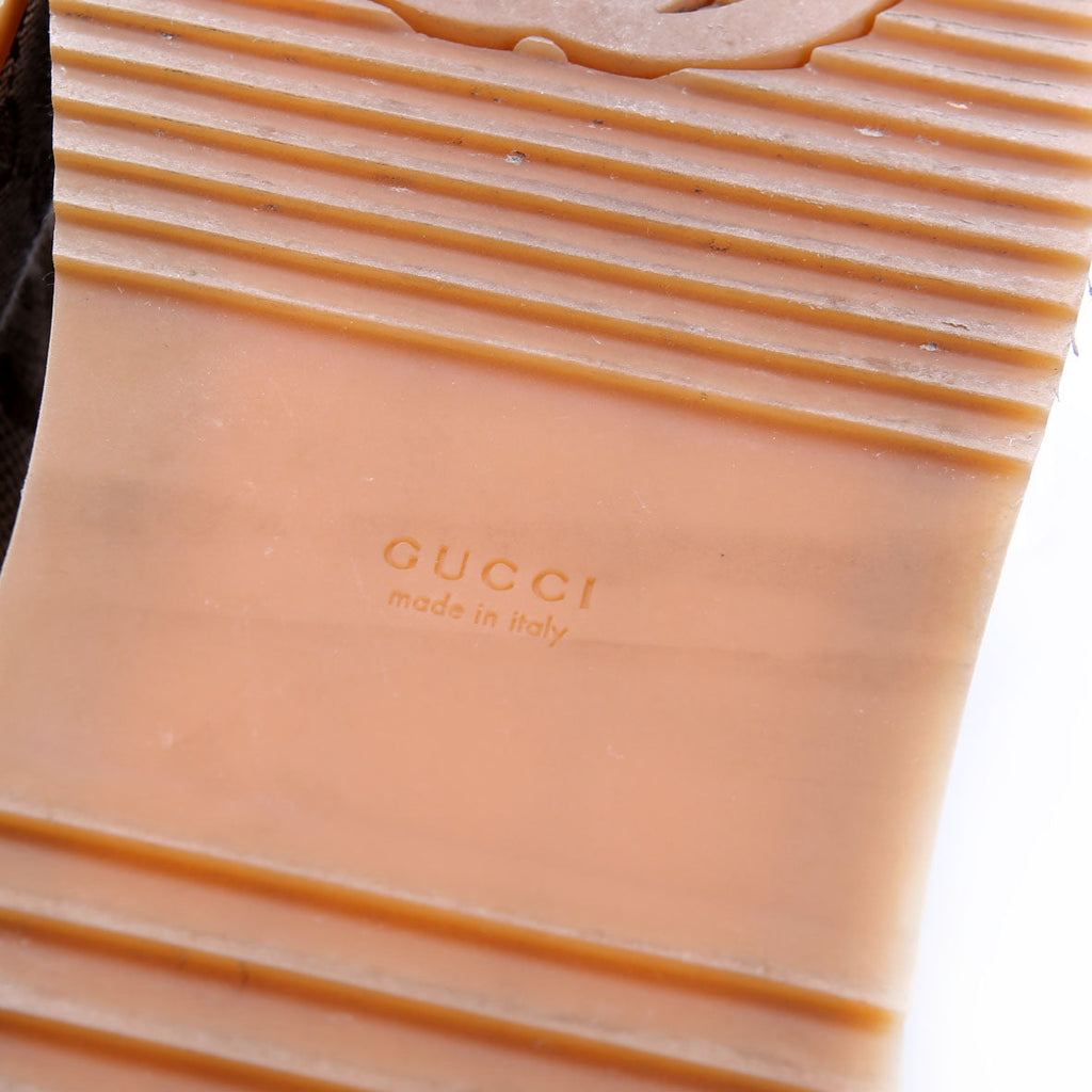 Gucci GG Maxi Canvas Platform Slides Size 39 Brown/Beige
