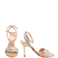Dway Sandals Heels Embroidered Strass Size 38.5 Gold