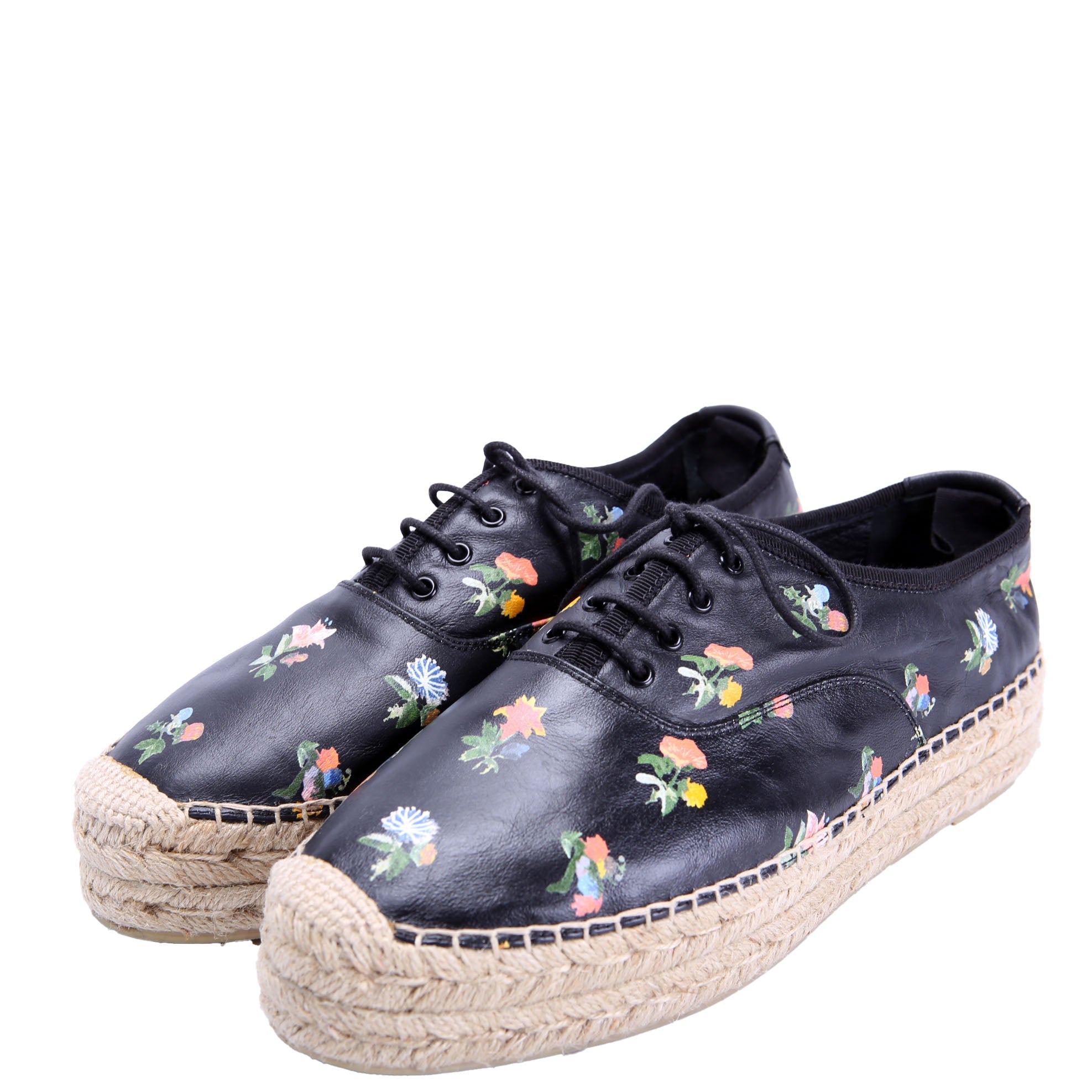 SAINT LAURENT Floral Platform Espadrille Sneakers Size 39.5