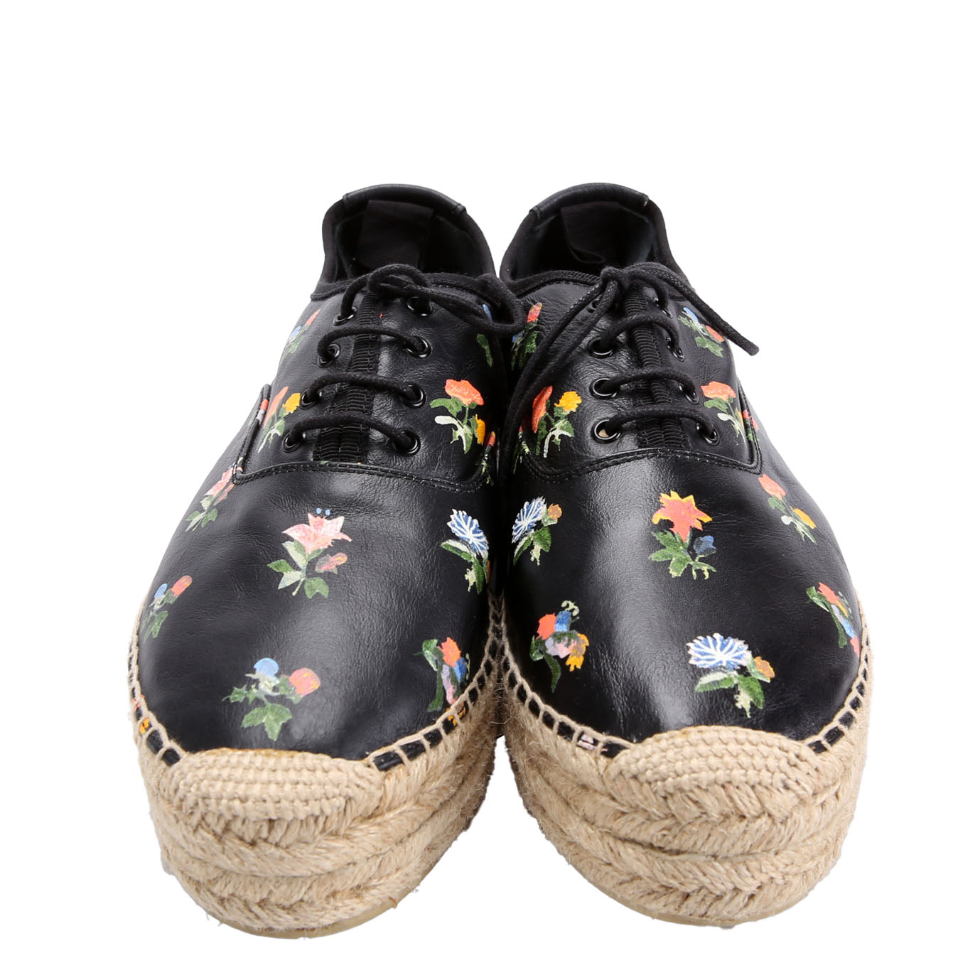SAINT LAURENT Floral Platform Espadrille Sneakers Size 39.5