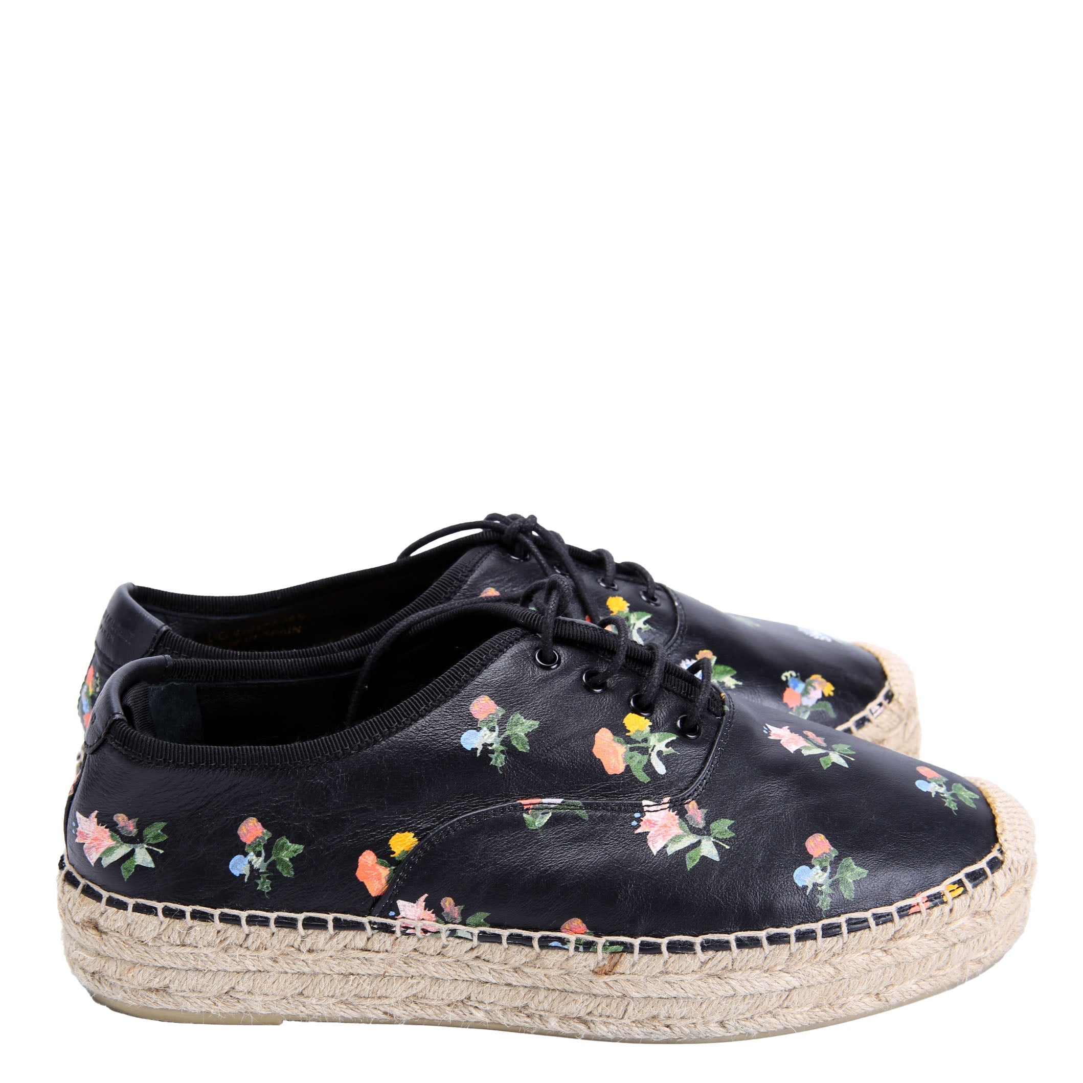 SAINT LAURENT Floral Platform Espadrille Sneakers Size 39.5