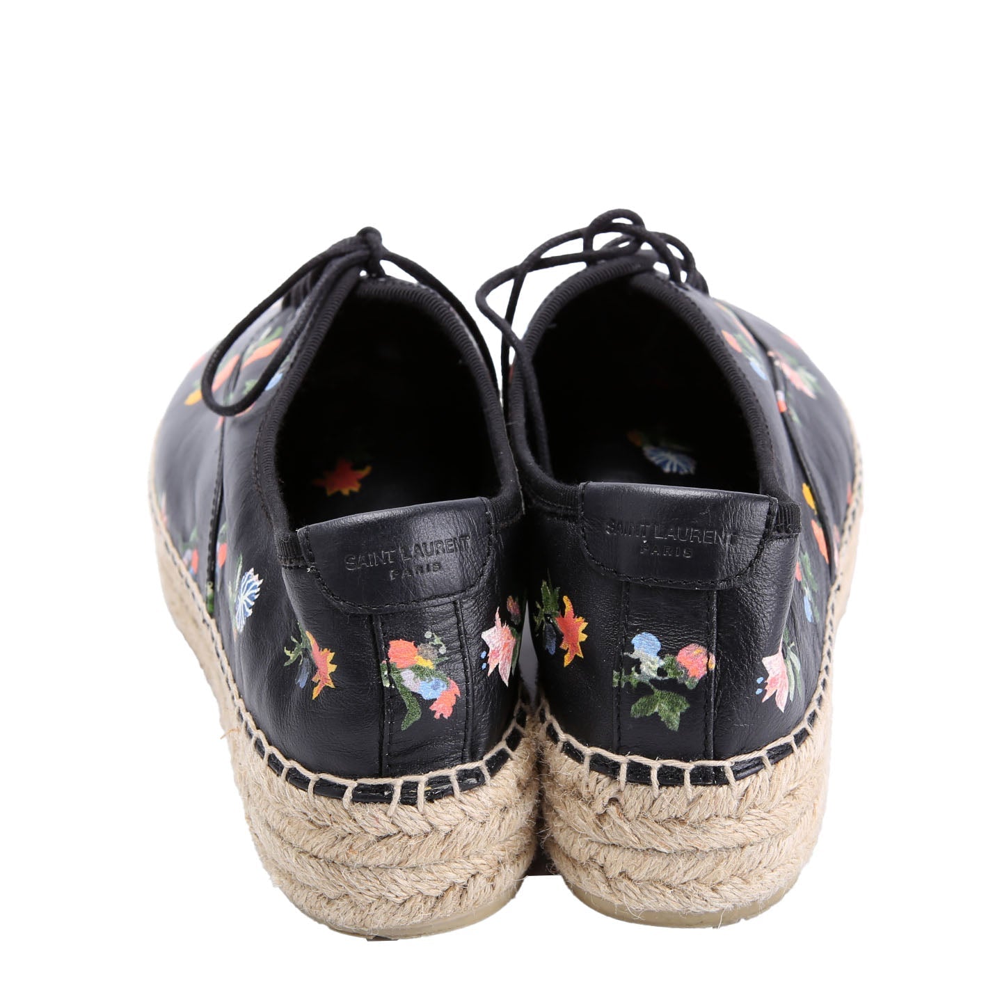 SAINT LAURENT Floral Platform Espadrille Sneakers Size 39.5