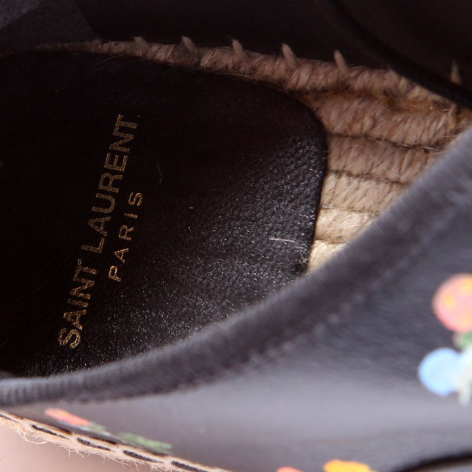 SAINT LAURENT Floral Platform Espadrille Sneakers Size 39.5