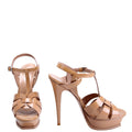 Tribute Platform Patent Sandal Heels size 39 Nude