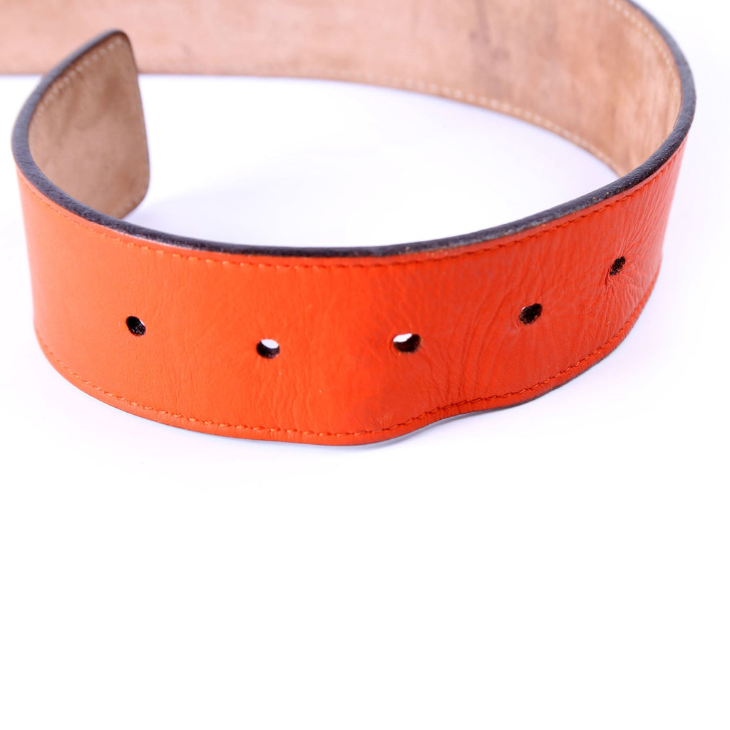 Gucci 223891 Leather Interlocking G Belt Size 105/42 Orange