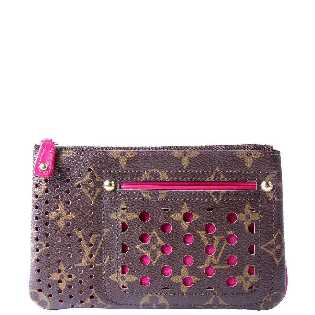 Pochette Plat Monogram Perforated Pink