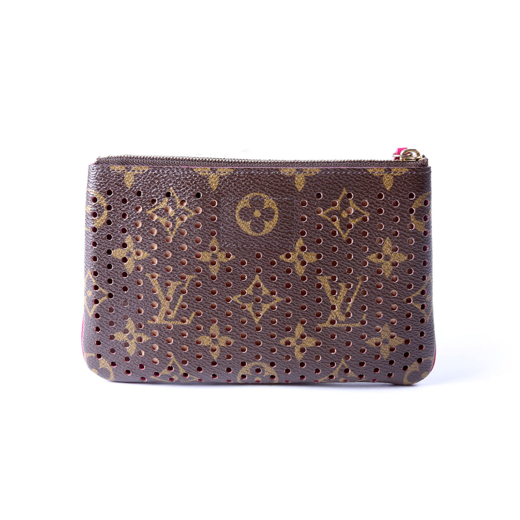 Pochette Plat Monogram Perforated Pink