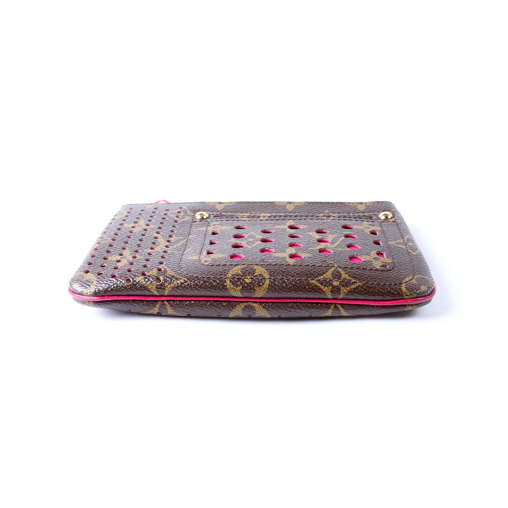 Pochette Plat Monogram Perforated Pink