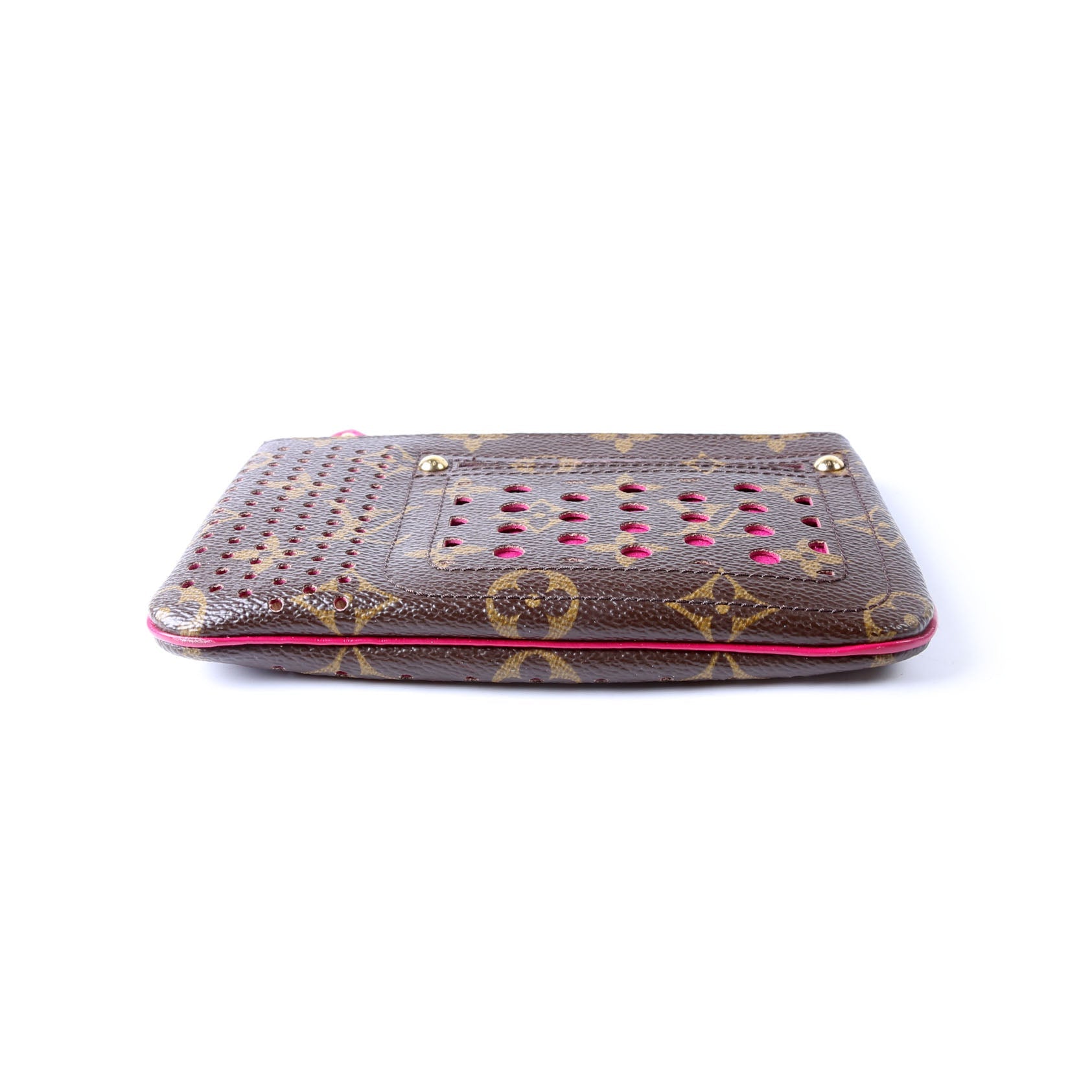 Pochette Plat Monogram Perforated Pink
