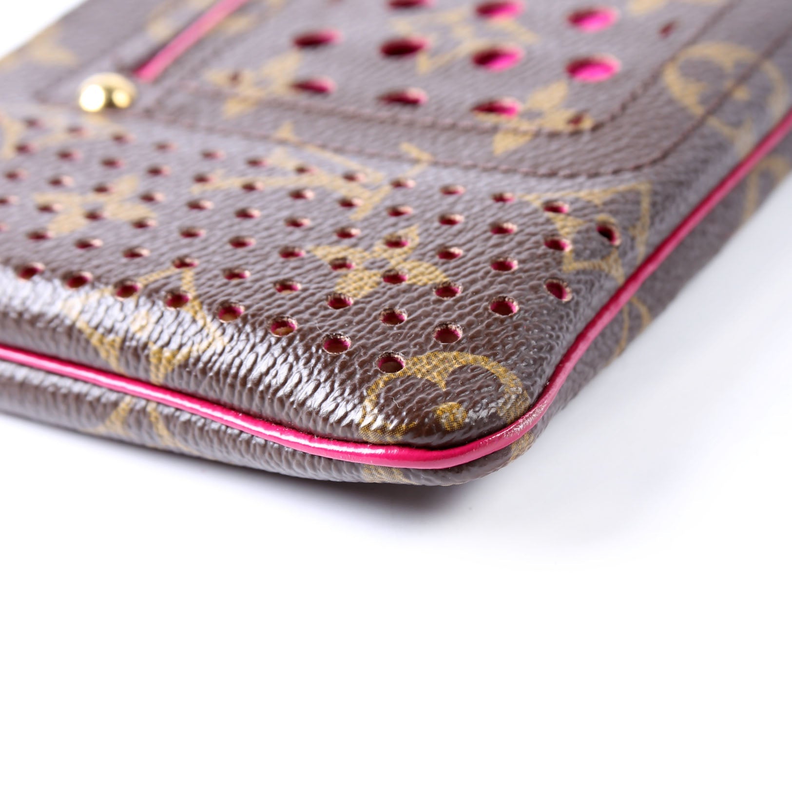 Pochette Plat Monogram Perforated Pink
