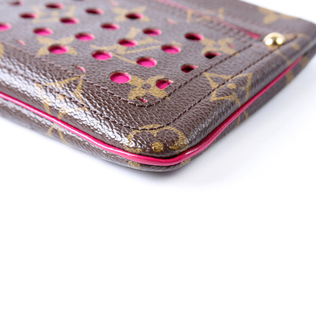 Pochette Plat Monogram Perforated Pink