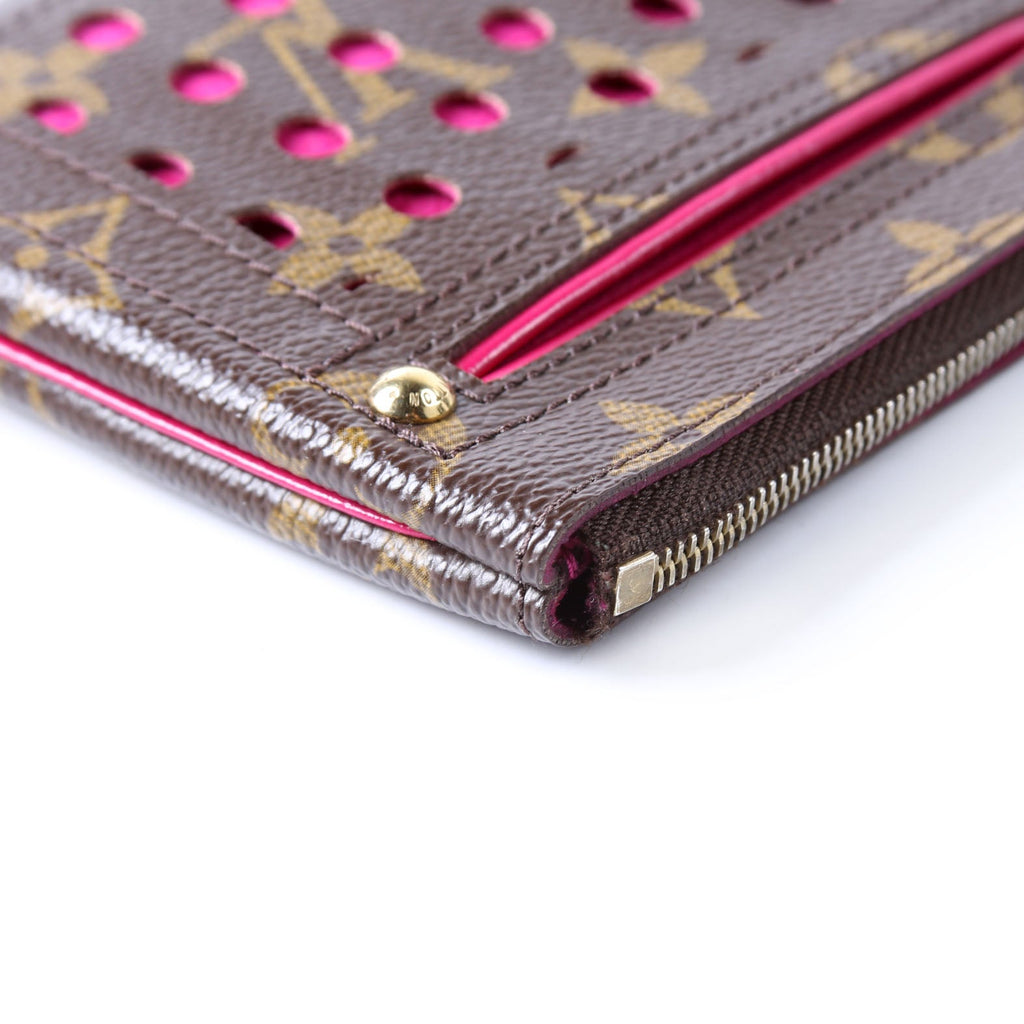 Pochette Plat Monogram Perforated Pink