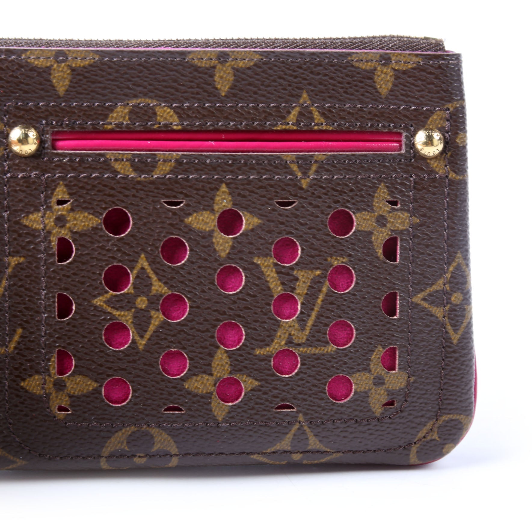 Pochette Plat Monogram Perforated Pink