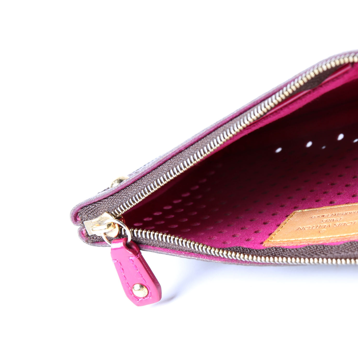 Pochette Plat Monogram Perforated Pink