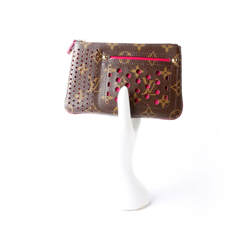 Pochette Plat Monogram Perforated Pink