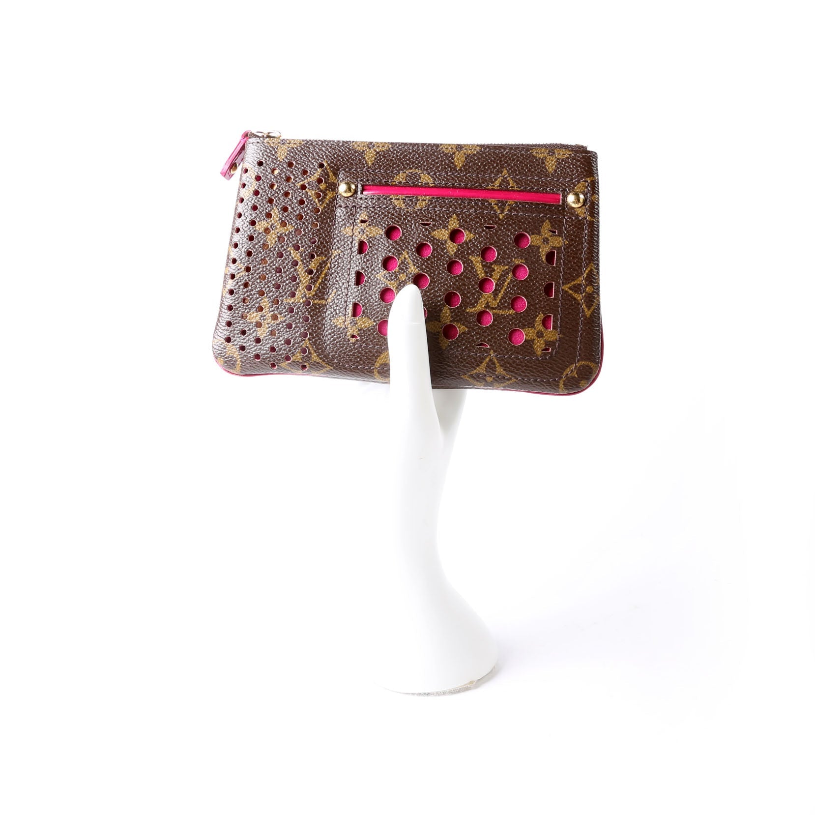 Pochette Plat Monogram Perforated Pink