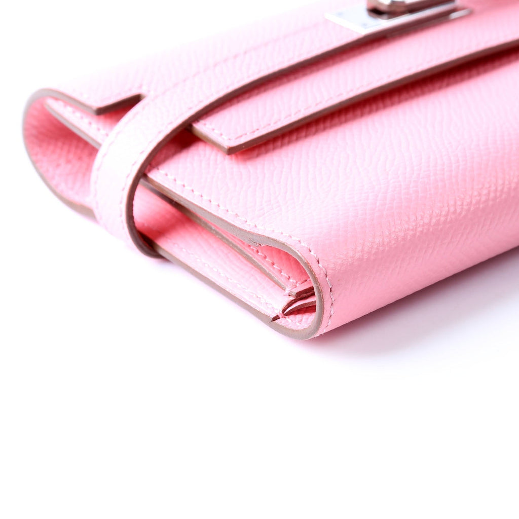 Kelly Medium Wallet Epsom Rose Confetti/Silver