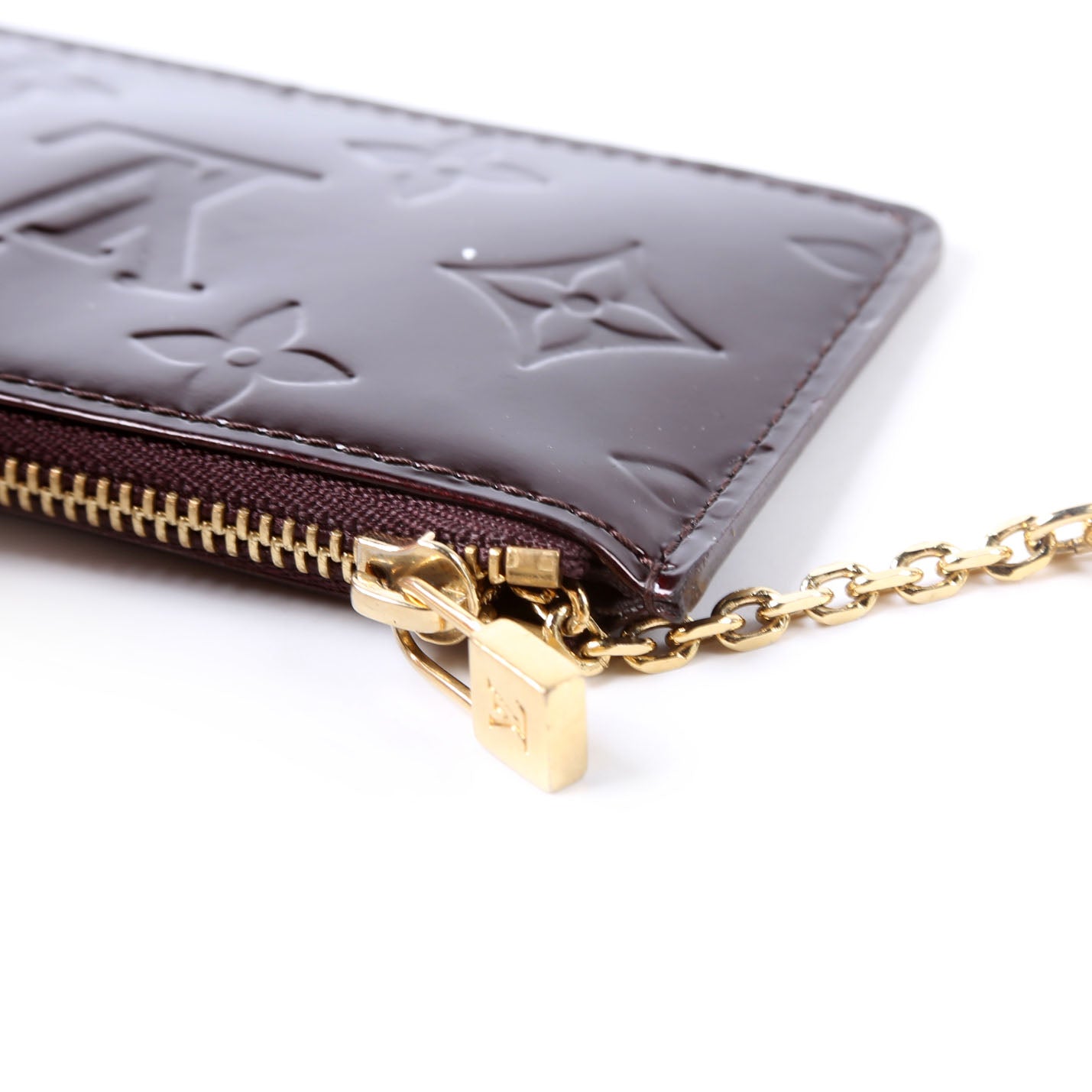 Pochette Cles Vernis Burgundy