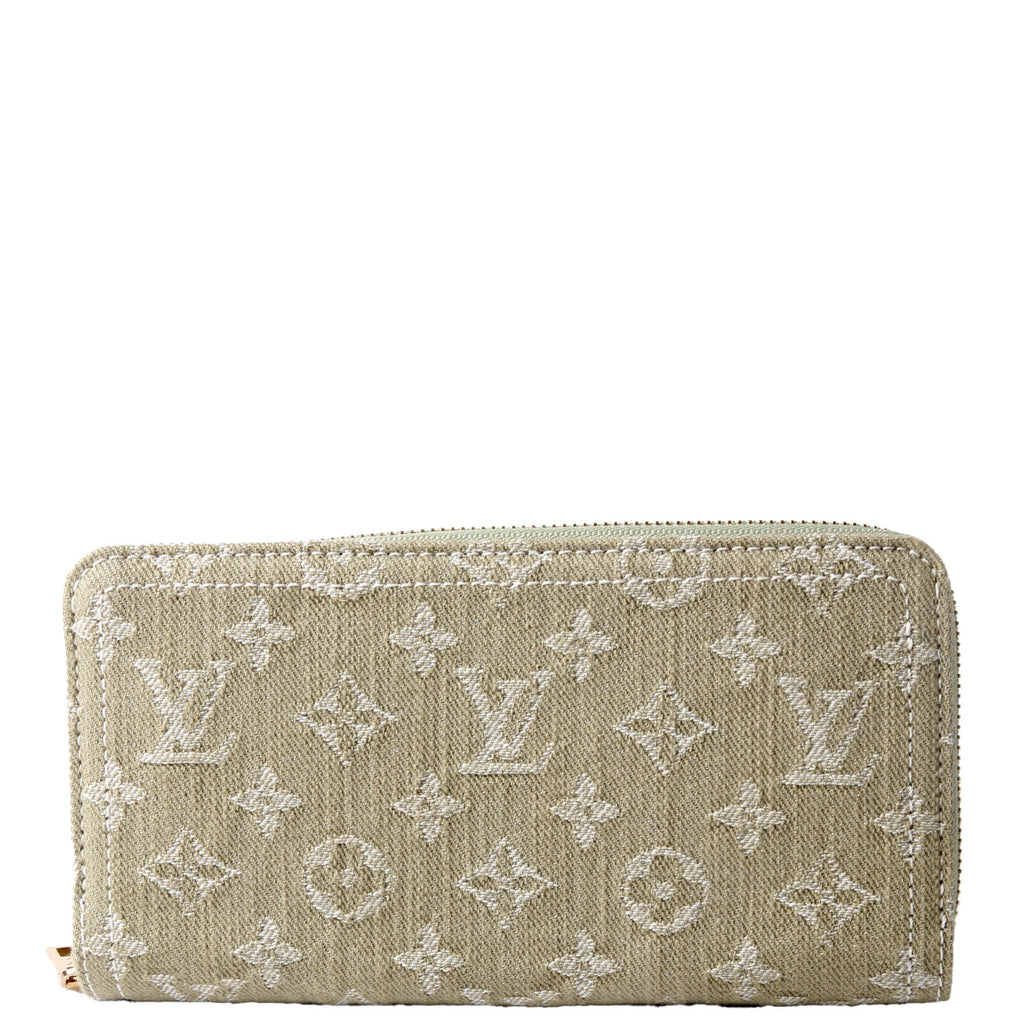 Zippy Wallet Denim Monogram Green