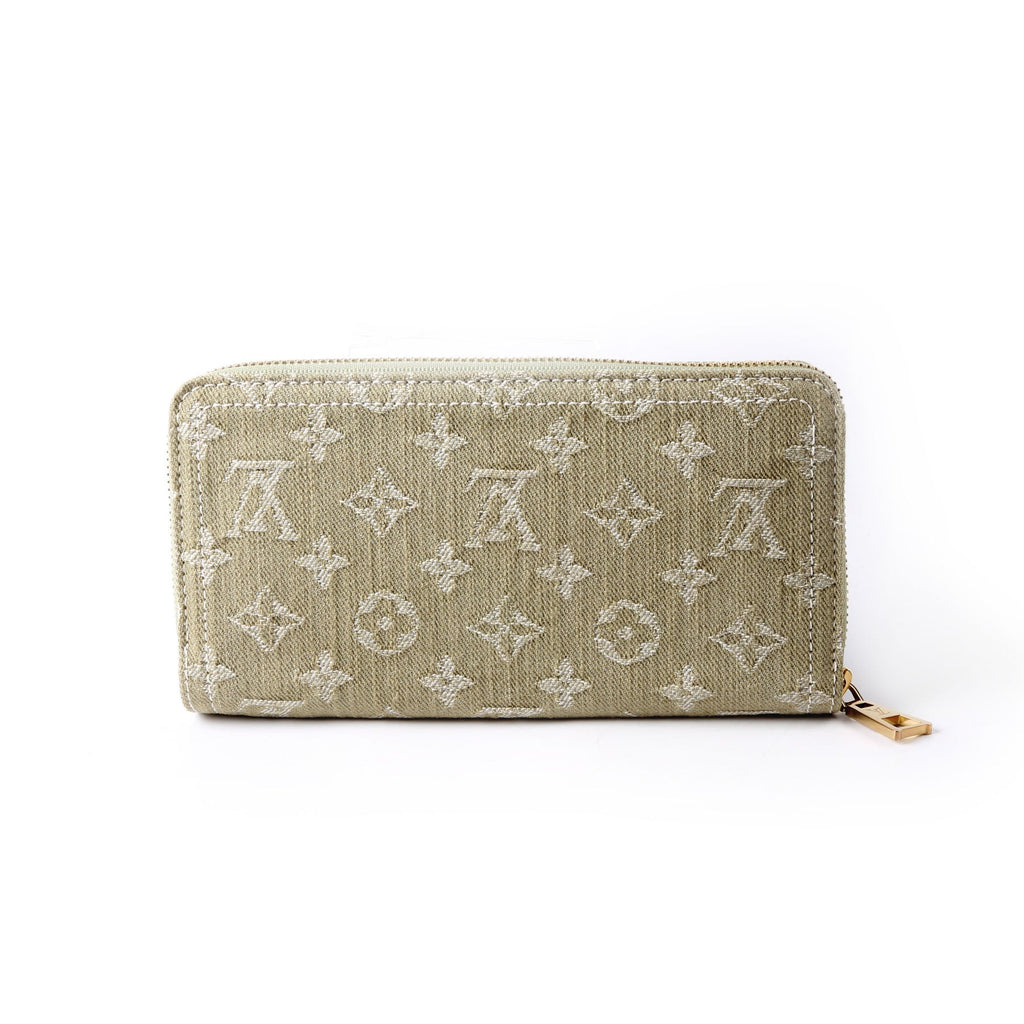 Zippy Wallet Denim Monogram Green