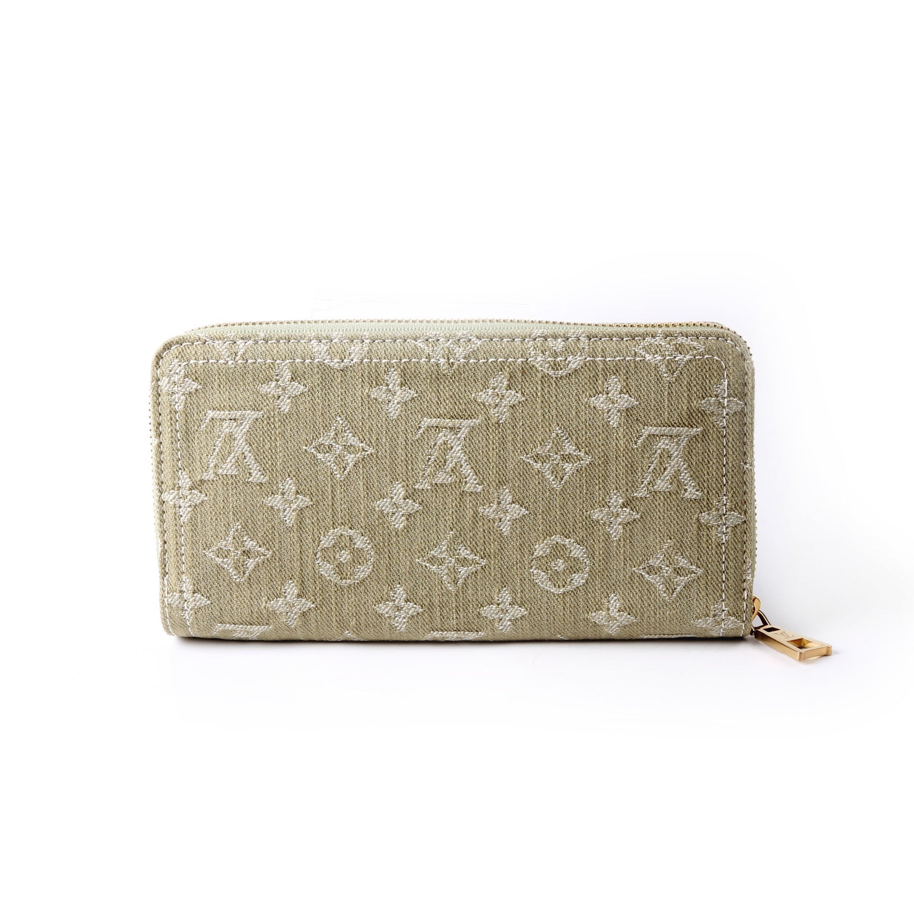 Zippy Wallet Denim Monogram Green