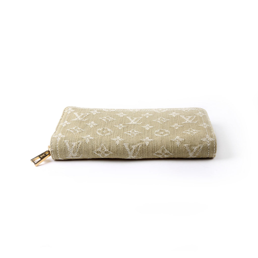 Zippy Wallet Denim Monogram Green