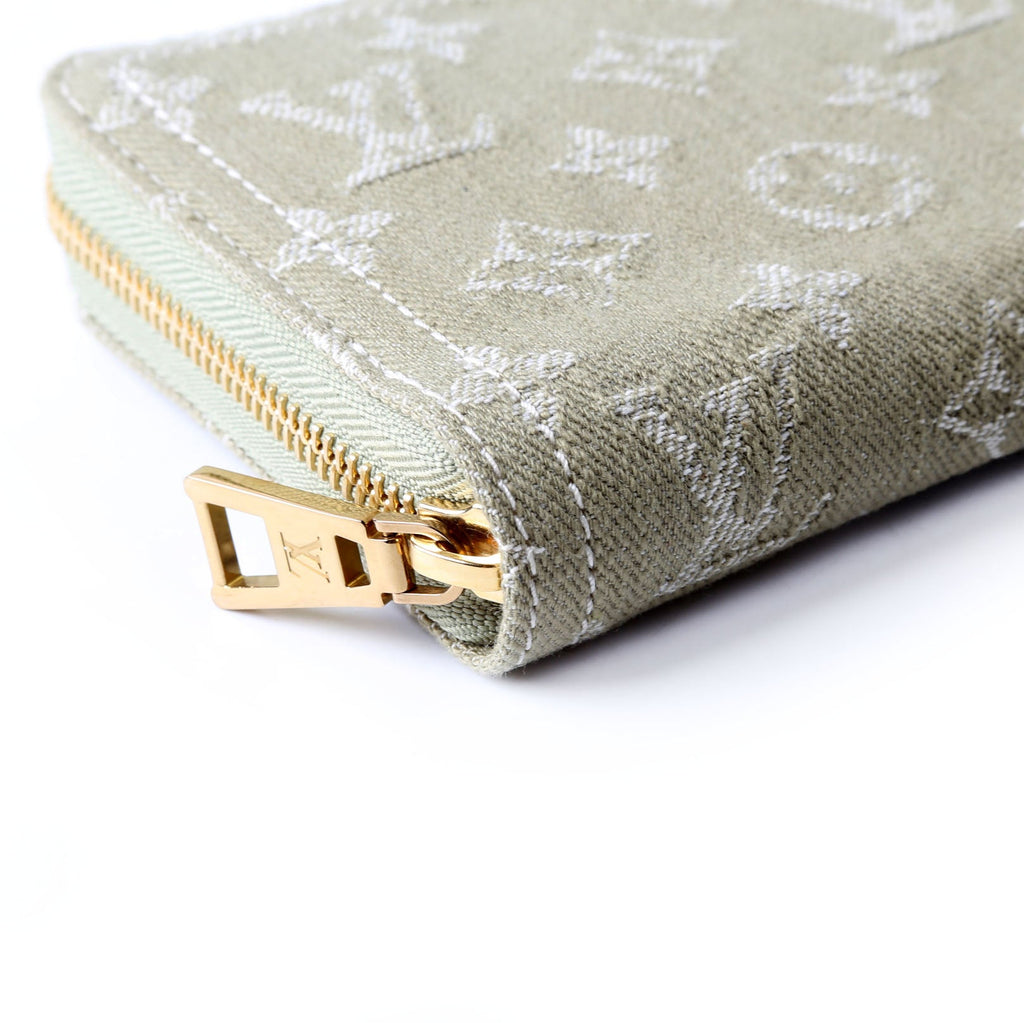 Zippy Wallet Denim Monogram Green