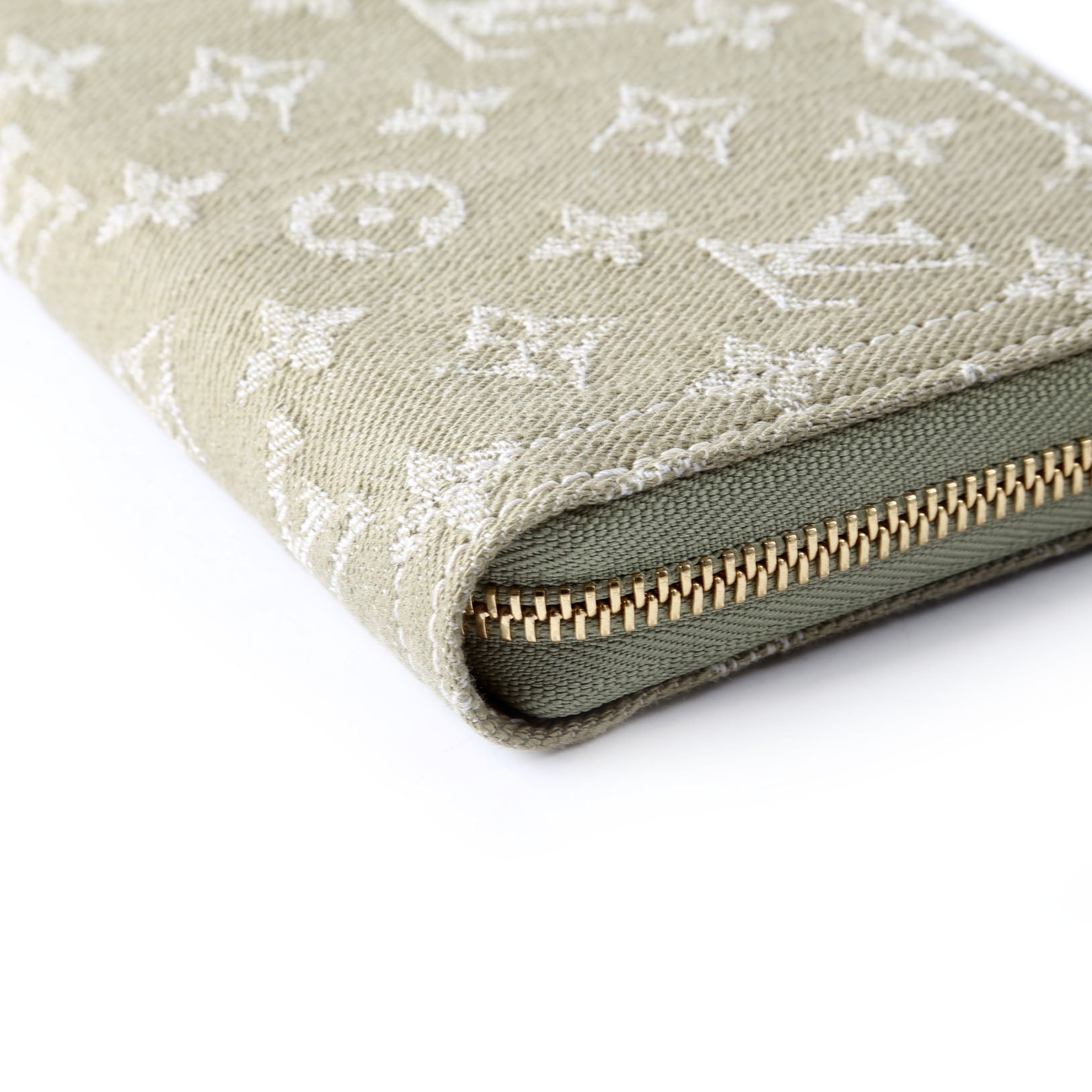 Zippy Wallet Denim Monogram Green