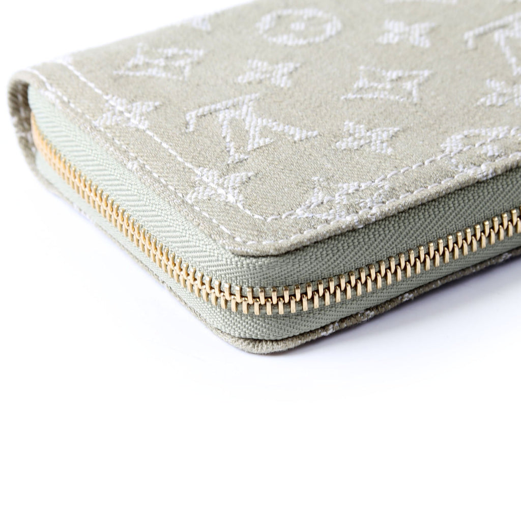 Zippy Wallet Denim Monogram Green