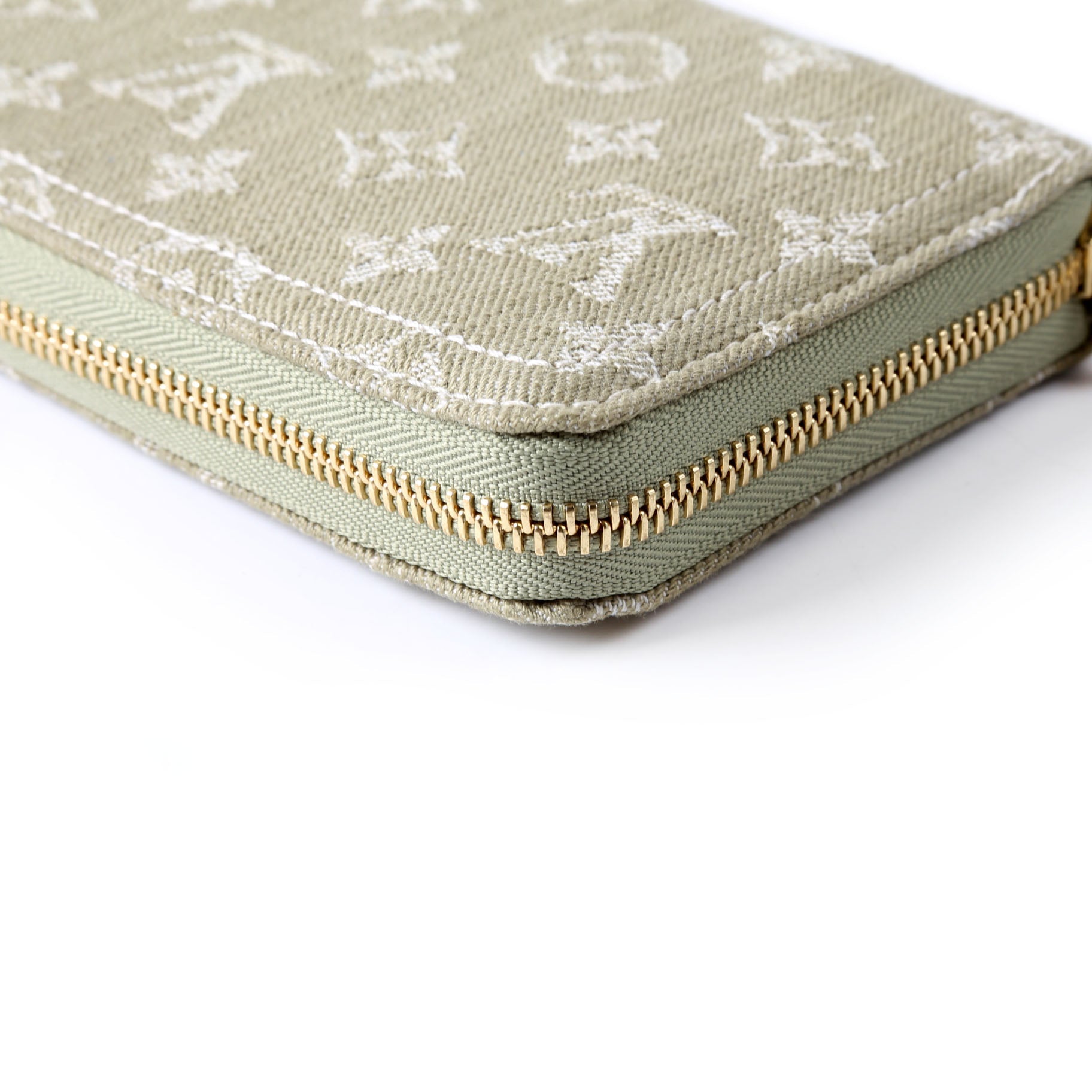 Zippy Wallet Denim Monogram Green