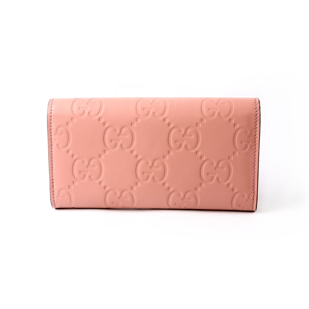 Gucci 772791 GG Leather Continental Wallet Pink