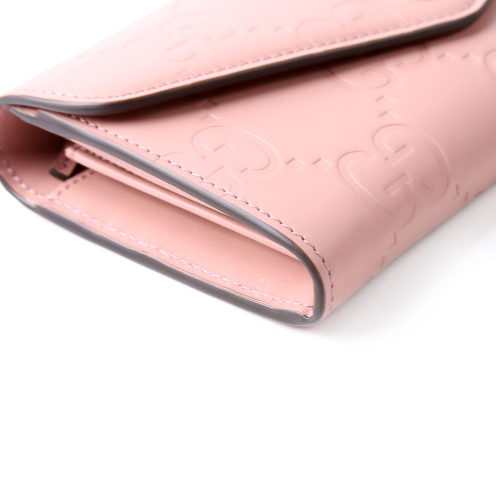 Gucci 772791 GG Leather Continental Wallet Pink