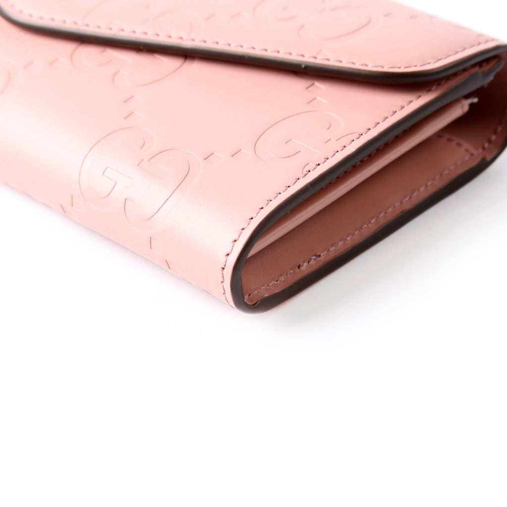 Gucci 772791 GG Leather Continental Wallet Pink