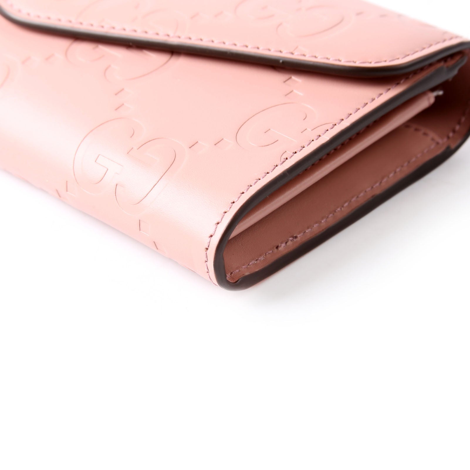 Gucci 772791 GG Leather Continental Wallet Pink