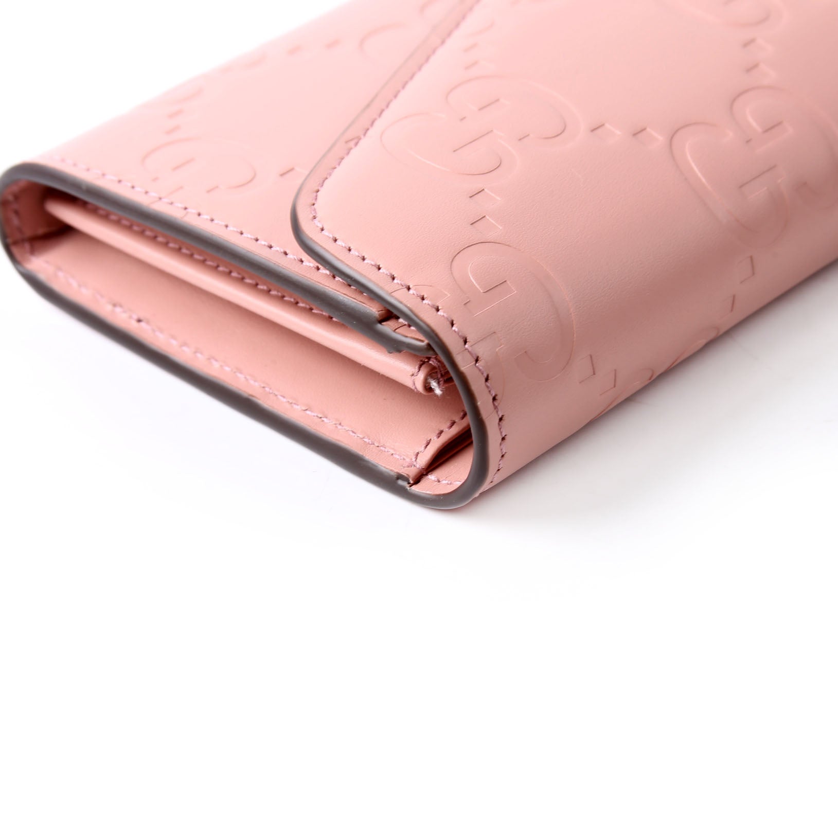 Gucci 772791 GG Leather Continental Wallet Pink
