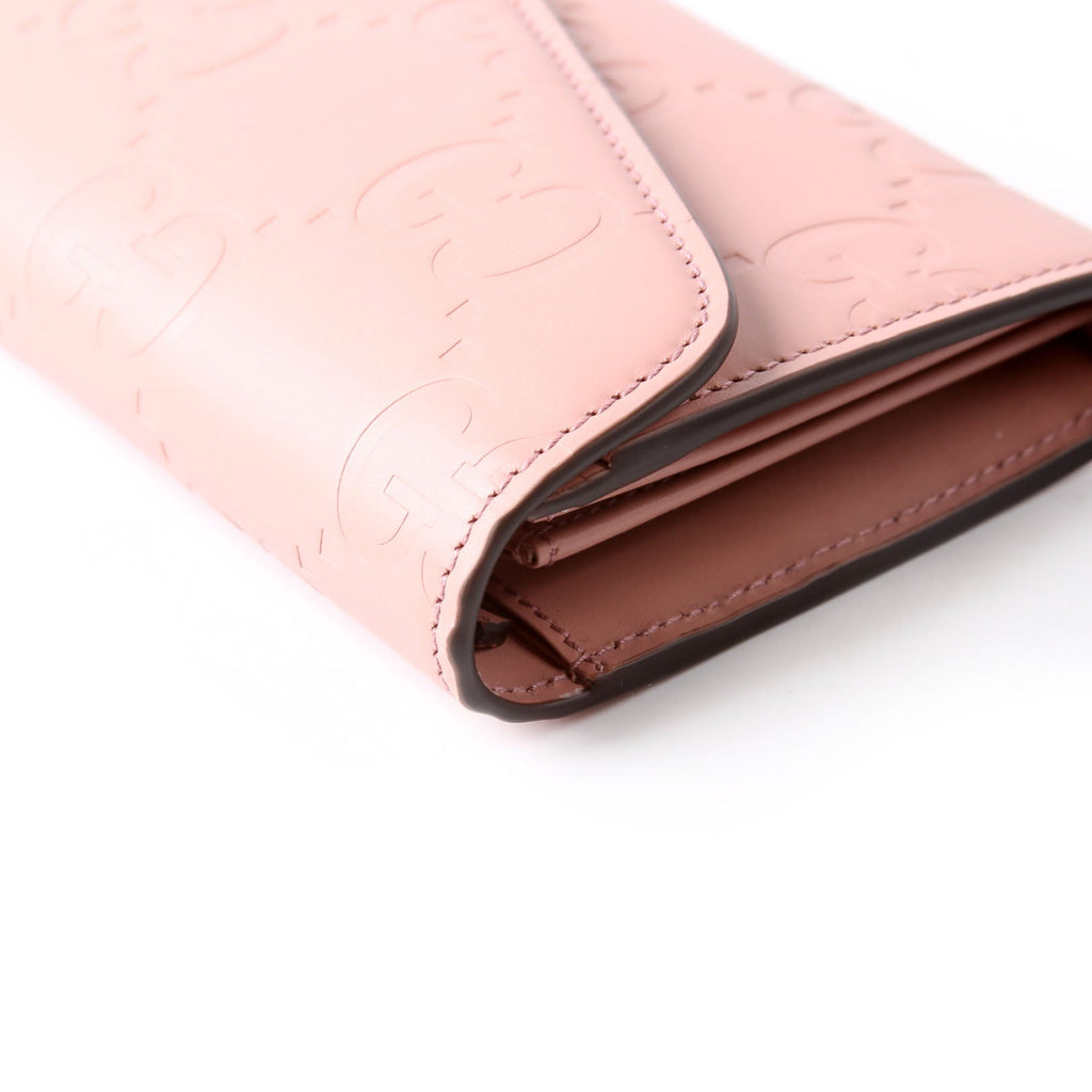 Gucci 772791 GG Leather Continental Wallet Pink