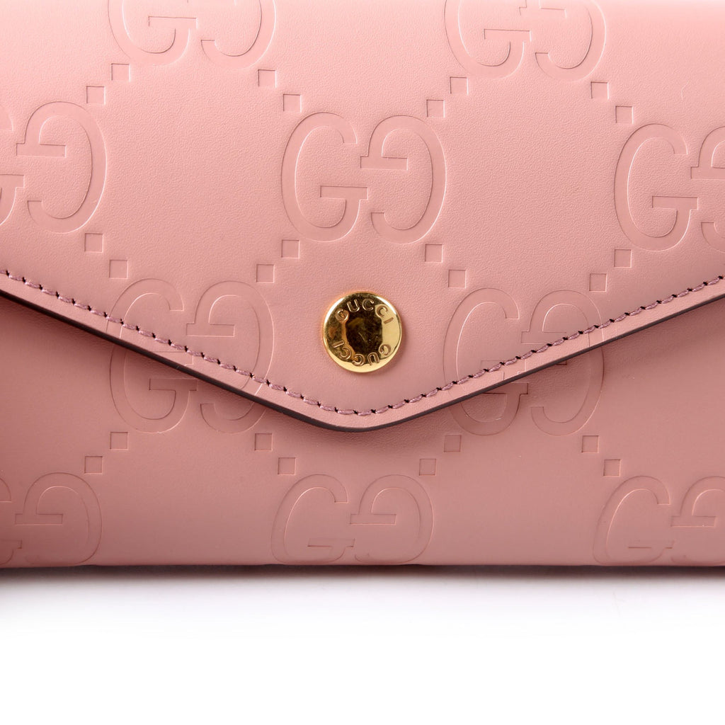 Gucci 772791 GG Leather Continental Wallet Pink